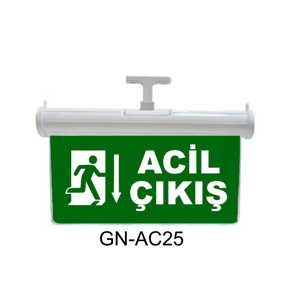 Işıklı Acil Çıkış Levhası (Acil Çıkış Aşağı Koşan Adam) GN-AC25